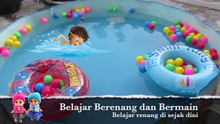 Balita Berenang di Kolam Renang Mainan Anak  Swimming pool kids Vlog [upl. by Salomie]