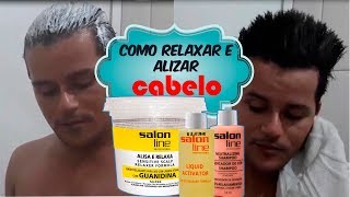 Como relaxar e alizar o cabelo sozinho  Guanidina SalonLine [upl. by Ordnagela]