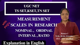 Measurement Scales in Research  UGC NET KSET TNSET  in english [upl. by Nica224]