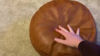 Thgonwid Leather Footstool Ottoman [upl. by Mima]