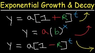 Exponential Growth and Decay Word Problems amp Functions  Algebra amp Precalculus [upl. by Aihpos]