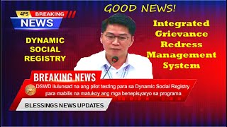 4PS NEWS UPDATE GOOD NEWS DSWD ILULUNSAD NA ANG PILOT TESTING PARA SA DYNAMIC SOCIAL REGISTRY [upl. by Farlee]