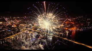 🎆 Spectacular 4K Drone View 4th of July Fireworks at Battleship Cove  Fall River MA 2024 🚁 [upl. by Clorinde]