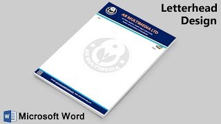 MS Word Tutorial How to Make Letterhead Design in Microsoft Word 2019MS W PAD AR Multimedia [upl. by Dace]