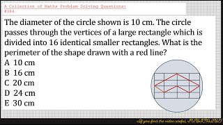 A Collection of Maths Problem Solving Questions384 Perimeter of Shape [upl. by Geier]