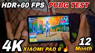 After 12 Month 🔥 Xiaomi Pad 6 Pubg  HDRExtream Bgmi Test  144hz Display  Xiaomi Pad 6 Pubg Test [upl. by Algar]