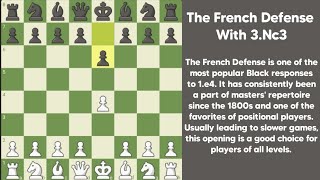 Learn The French Defense With 3Nc3 e4 opening Chess Lessons  Chesscom [upl. by Selden]