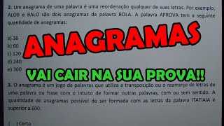 ANAGRAMAS  8 QUESTÕES CONCURSO [upl. by Feld]