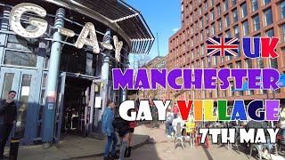 4K Manchester WalkㅣGay Village Tourㅣ7 MAY 2021 ㅣEngland Walkㅣ4K Manchester Reopen [upl. by Cirek420]