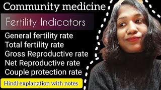 Fertility Indicators community medicine 📚  GFRTFRGRRNRR  psm norcet demography [upl. by Atila]