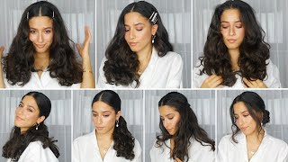 8 Frisuren mit Mittelscheitel in 3 Min  Einfache amp schnelle Trendfrisuren  Hairstyling Cansu [upl. by Cleti915]