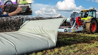 Giant slurry bag system to spread slurry easily at the Farm  FS 22 Thrustmaster T248 gameplay [upl. by Schlesinger]