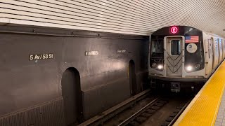 MTA R160 E amp M Trains Southbound Stopping At 5th Avenue53rd Street Station 06072024 [upl. by Atkinson]