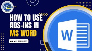 Add Ins In Ms Word 2019 [upl. by Nosreip]