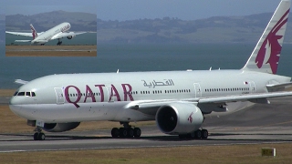 WORLDS LONGEST FLIGHT ✪ Qatar Boeing 777200LR ► Takeoff ✈ Auckland Airport [upl. by Achilles]