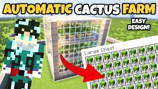 The EASIEST Automatic CACTUS Farm in Minecraft 121 Tutorial [upl. by Amhsirak]