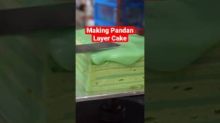 Making Pandan Layer Cake 💚 [upl. by Ardnosac]