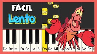 BAJO EL MAR  LA SIRENITA  TUTORIAL DE PIANO Lento [upl. by Sutelc]