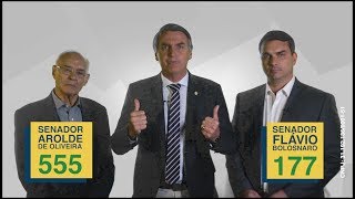 Jair Bolsonaro indica Arolde de Oliveira e Flávio Bolsonaro para senador no RJ [upl. by Atinas]