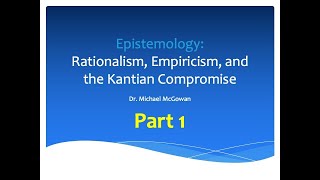 Epistemology Rationalism Empiricism Kant pt 1 [upl. by Kynan]