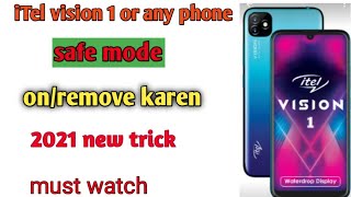 iTel vision 1 Safe Mode Ko OnRemove karenHow To Off and On Safe Mode In iTel Vision 1Must Watch [upl. by Trip]