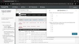 compTIA Network 846 Lab Configure Logging in pfSense [upl. by Enihpesoj351]