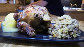 Rotisserie Cornish Game Hens with Stuffing and Smashed Yellow Potatoes [upl. by Essilem366]