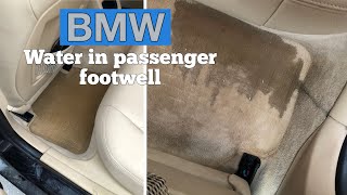 BMW water in passenger footwell  Вода в салоне БМВ [upl. by Ebag893]