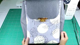 3、Ezsy to make backpack diy back school bag 簡單縫製背包 [upl. by Garik780]