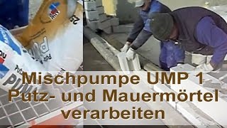 UMP 1 mit Putz und Mauermörtel plaster and mortar for stonework Baumit Bayosan Puma 91 [upl. by Ahsilrac]