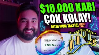 KALDIRAÇLI İŞLEMDE ZENGİN EDECEK ALTIN MUM TAKTİĞİ 100 MALİYETLE 10000 KAZANMAK [upl. by Gluck]