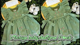 Baby Designer frock💕6months baby frock cutting and stitching 💕 Baby Frill frock [upl. by Celle]