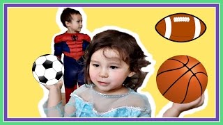 Learn Sports Balls and Toys For Kids  Spiderman vs Elsa Playing Basketball [upl. by Asor]