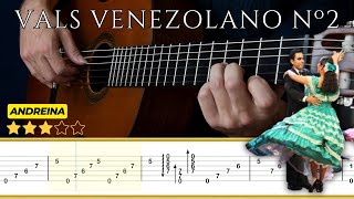 VALS VENEZOLANO N° 2 Andreina 🎸 Antonio Lauro  Tutorial Guitarra Clásica  TABS NormalLento [upl. by Otanod]