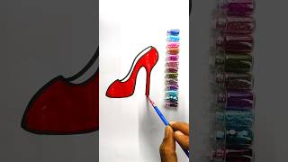 Red glitter heels paints and arts art glitterpainting artandcraft [upl. by Neerehs]