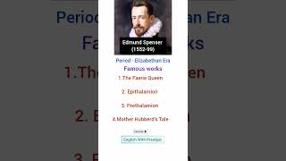 Edmund Spenser famous works englishliterature educationalvideo shortsvideo [upl. by Alika142]