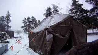 Over Night in the Canvas Tent Army GP Small with StoveMP4 [upl. by Ilario131]