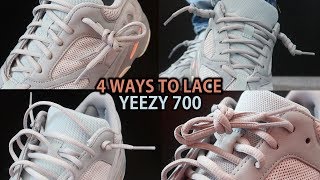 4 NEW WAYS TO LACE YEEZY 700s Featuring Yeezy 700 Inertia With On Feet [upl. by Ecinad]