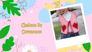 Tutorial chaleco de corazones a crochet [upl. by Dera]