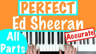 How to play PERFECT by Ed Sheeran Piano Chords Tutorial Lesson [upl. by Denbrook]