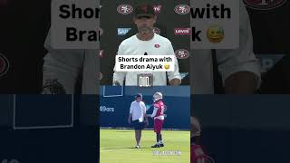 49ers Kyle Shanahan and Brandon Aiyuk had a moment at practice today due to dress code 👀😂 [upl. by Nanreh232]