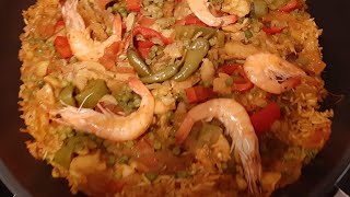 البايلا الإسبانية مرحبا بيكم 🍤🍤😘 paella [upl. by Gisser310]