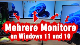 Mehrere Monitore an einem PC oder Laptop anschließen Windows 11 und 10  welche Adapter und Kabel [upl. by Weidman]