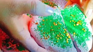 asmr chalk crushing green colour with sparkle crumble [upl. by Niamart]