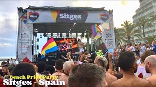 Sitges Pride 2022 The Hottest after Parade Party by the Beach  Orgullo Spain [upl. by Adnomal626]