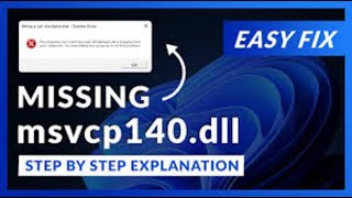 2024 How To Fix MSVCP140dll Missing or Not Found In Windows 111087 [upl. by Kliman]