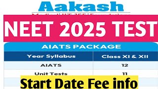 Aakash test series for neet 2025  aakash aits 2025 neet neet2025 aakash [upl. by Teeter]