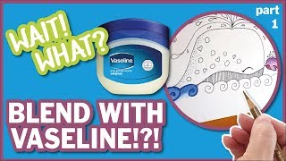 Blending with Vaseline petroleum jelly and coloured colored pencils [upl. by Micro]