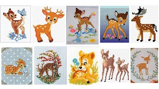 DEER CROSS STITCH DESIGNS  HAND EMBROIDERY WOOLEN ASON WORK NEW DESIGNS আসন ডিজাইন [upl. by Leroj]