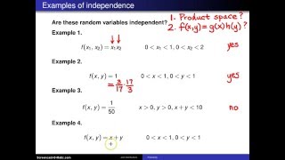 Bivariate random variables independence  Example 3 [upl. by Emmerich]